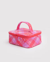 Load image into Gallery viewer, Baggu - Small Cosmetic Case Pink Star Plaid