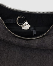 Load image into Gallery viewer, Baggu Medium Denim Crescent Bag Washed Black
