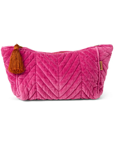 KIP & Co. Pink Velvet Toiletry Bag