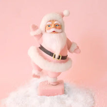 Load image into Gallery viewer, Retro Flocked Dancing Santa | Pink