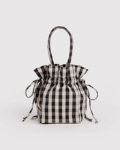 Load image into Gallery viewer, Baggu Nylon Drawstring Bag Black &amp; Cream Gingham