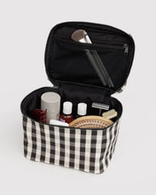 Load image into Gallery viewer, Baggu Large Cosmetic Case - Black and Cream Gingham