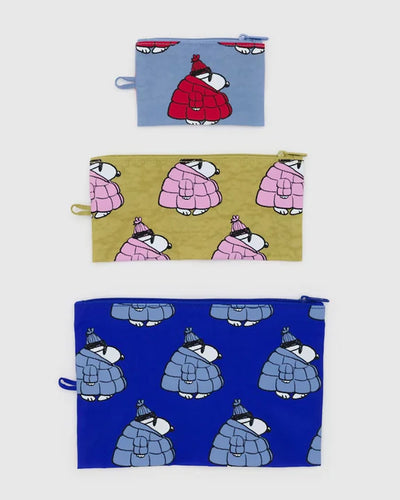 Baggu - Flat Pouch Set Puffer Snoopy