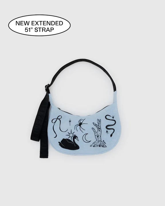 Baggu - Small Nylon Crescent Bag- Embroidered Ballet Icons