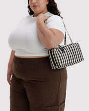 Load image into Gallery viewer, Baggu Nylon Bowler Bag Black &amp; Cream Gingham