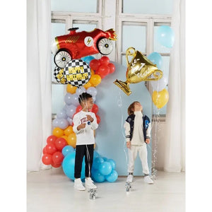 Happy Birthday Foil Balloon Checkered Flag