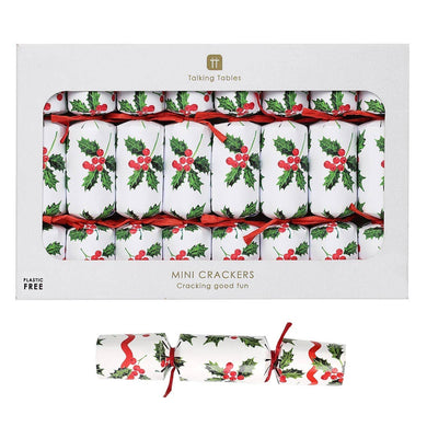 Holly Luxury White Mini Christmas Crackers