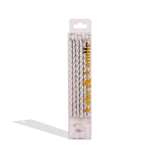 Silver Spiral Candles