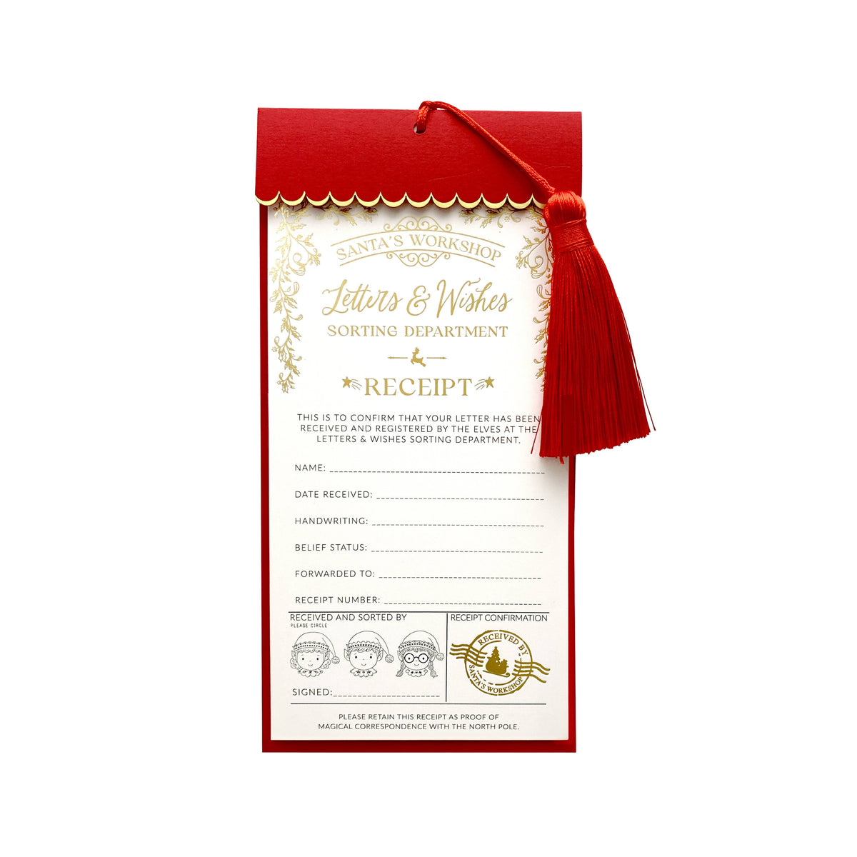 Letter To Santa Receipt Christmas Gift Tag – Invite Me