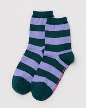 Load image into Gallery viewer, Baggu Crew Sock Malachite Stripe