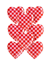 Load image into Gallery viewer, Checkered Heart Shaped Paper Plate (Pack 8)