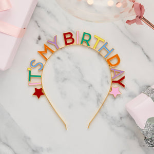 'It's My Birthday' Brights Metal Headband
