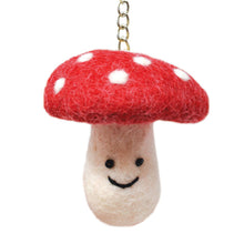 Load image into Gallery viewer, Felt Keychain - Red Mushroom Keyring
