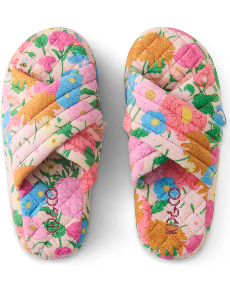 KIP & Co. Follow The Sun Quilted Velvet Slippers