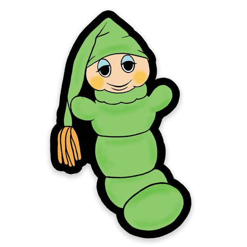 Glow Worm Vinyl Sticker 