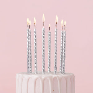 Silver Spiral Candles