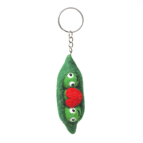 Felt Keychain - 2 Peas In A Pod Felt Keyring, Bag Charm