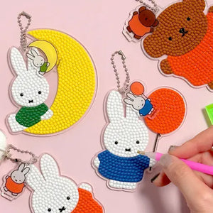 Miffy Diy Diamond Painting Keychain Kit Box