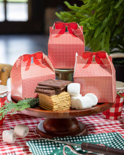 Load image into Gallery viewer, Red Gingham Christmas Gable Treat Boxes (Pack of 6)