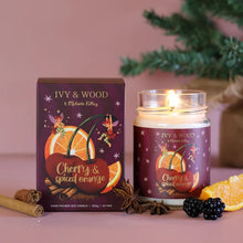 Load image into Gallery viewer, Ivy &amp; Wood Limited Edition Cherry &amp; Spiced Orange Soy Christmas Candle