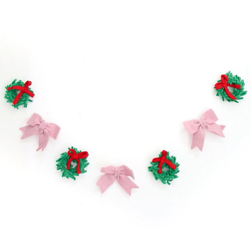 Felt Garland Wreaths and Bows