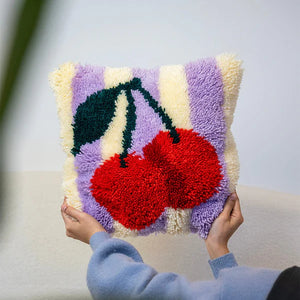 Craft Club RIPE STRIPES CHERRY Cushion Latch Hooking Kit