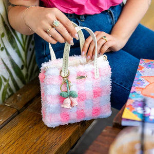 Craft Club Gingham | Pink | Woven Handbag DIY Kits