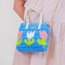 Load image into Gallery viewer, Craft Club Tulip Pastel Blue Woven Handbag DIY Kits