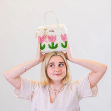 Load image into Gallery viewer, Craft Club Tulip Pastel White Woven Handbag DIY Kits