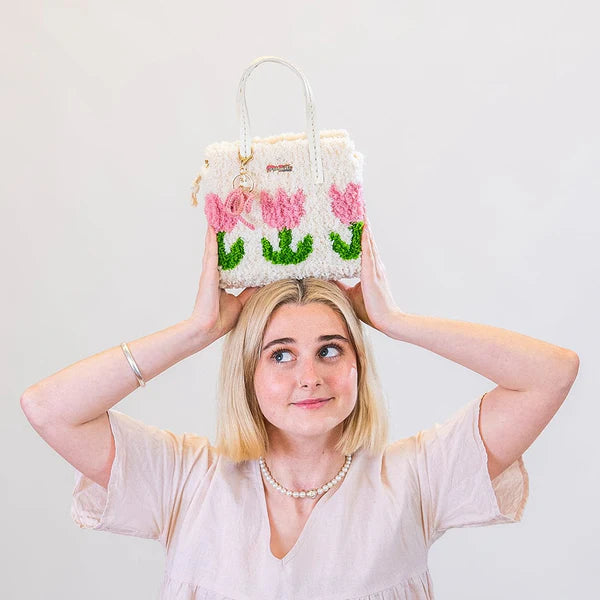 Craft Club Tulip Pastel White Woven Handbag DIY Kits