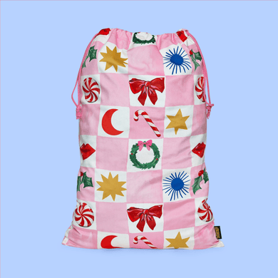 Kissmas Checkerboard Velvet Santa Sack