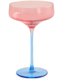 KIP & Co. Blue Robin Margarita Glass 2P