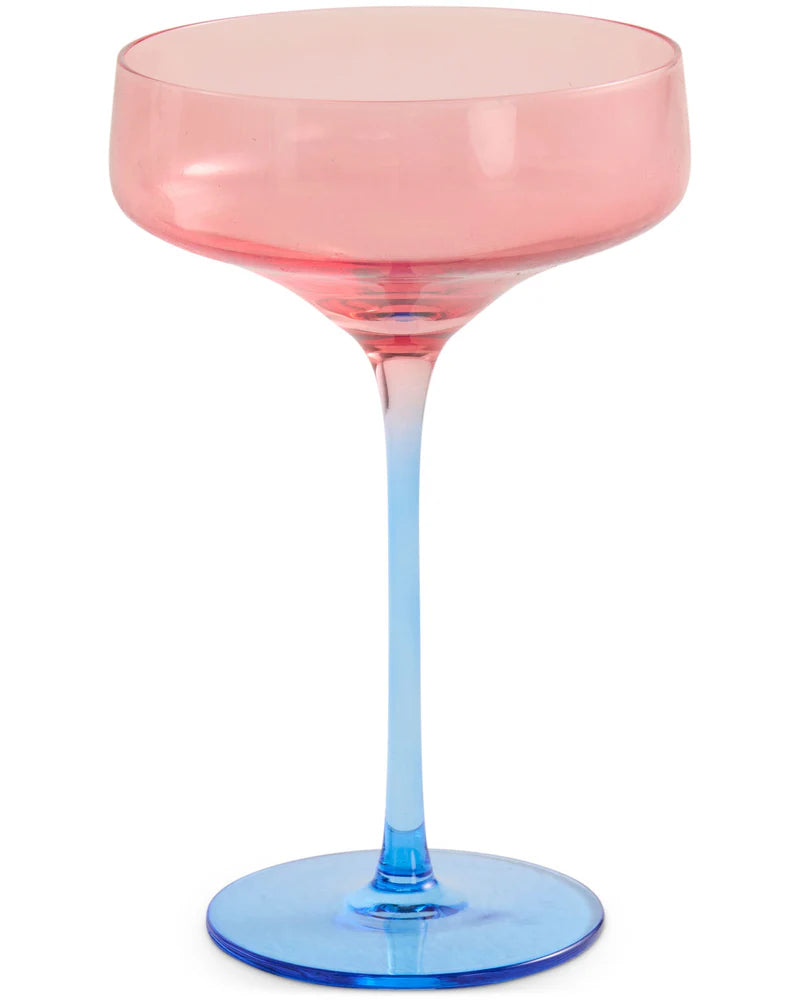 KIP & Co. Blue Robin Margarita Glass 2P
