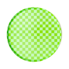 Load image into Gallery viewer, Checkered Lime Green Plates Large  (Pack 8)