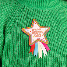 Load image into Gallery viewer, Birthday Brights Multi Coloured Birthday Star Rosette Badge