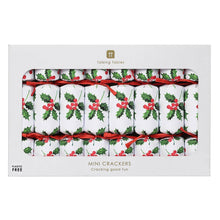 Load image into Gallery viewer, Holly Luxury White Mini Christmas Crackers | 8 Pack |