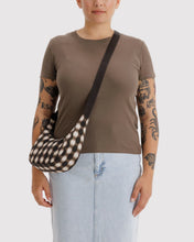 Load image into Gallery viewer, Baggu - Small Nylon Crescent Bag Gingham Brown
