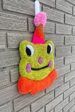 Load image into Gallery viewer, Clown Frog, Tufted Rug Wall Hanging: Lime