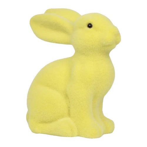 Flocked Spring Bunny Yellow Table Decoration