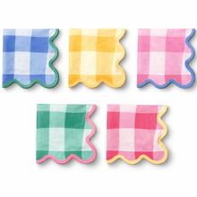 Load image into Gallery viewer, Colour Wave Gingham Cocktail Napkin (Pack 20)