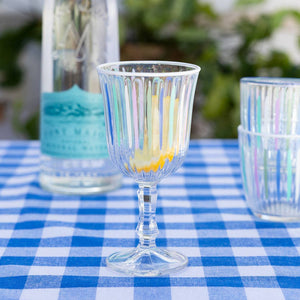 Fabric Gingham Tablecloth Blue & White