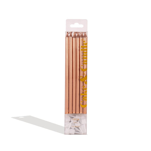 Tall Cake Candles Rose Gold (12cm)