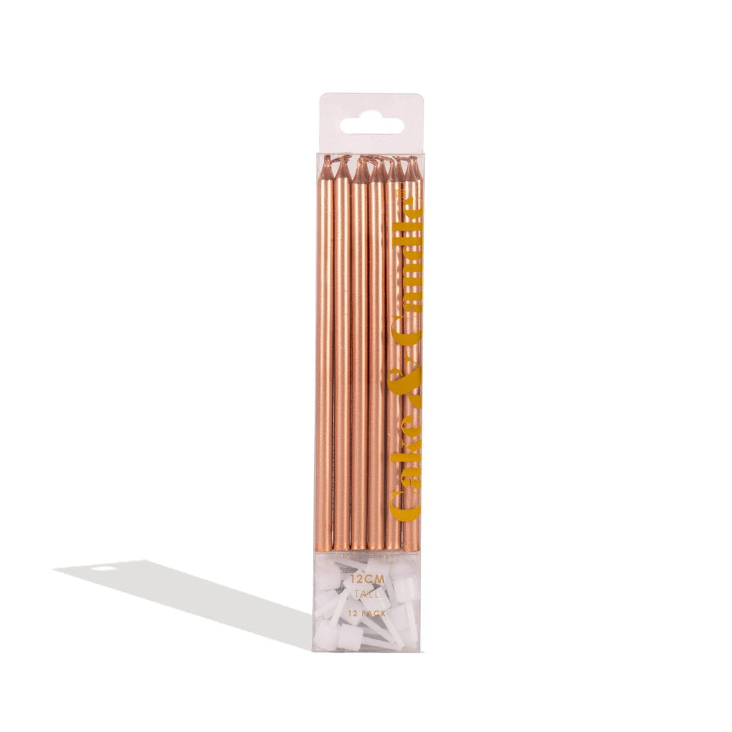 Tall Cake Candles Rose Gold (12cm)