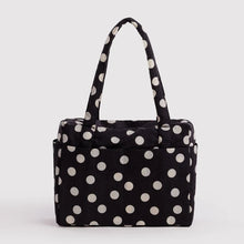 Load image into Gallery viewer, Baggu Small Cloud Carry On - Black and Cream Polka Dot