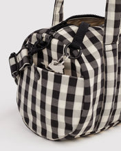 Load image into Gallery viewer, Baggu Small Nylon Duffle Bag Black and Cream Gingham