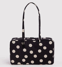 Load image into Gallery viewer, Baggu Medium Nylon Bowler Bag - Black and Cream Polka Dot