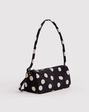 Load image into Gallery viewer, Baggu Nylon Loaf Bag - Black and Cream Polka Dot