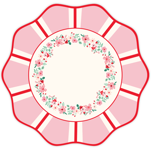 PINK & RED FLORAL DINNER PLATES