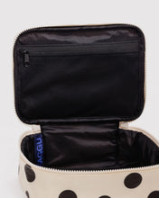 Load image into Gallery viewer, Baggu Small Cosmetic Case Cream &amp; Black Polka Dot