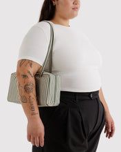 Load image into Gallery viewer, Baggu Nylon Bowler Bag Sage Stripe